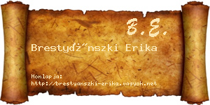 Brestyánszki Erika névjegykártya
